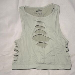 Garage Women's Cut-Out Crop Top - Light Gray